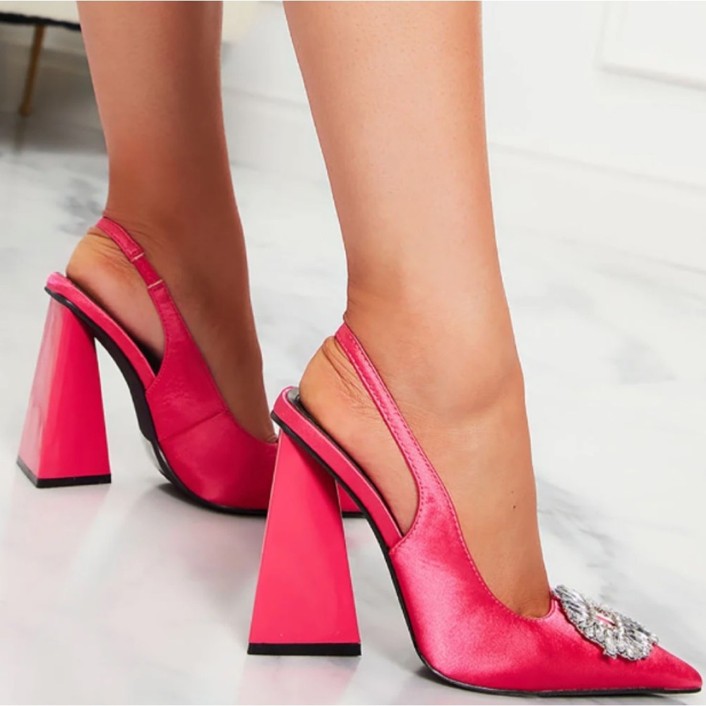 NEW PINK Embellished SlingBack Pump